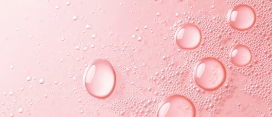 Sticker - Pink Liquid with Bubbles and Water Droplets