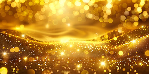 Wall Mural - abstract golden background with shimmering light and elegant glowing effects, light, shimmering, gol