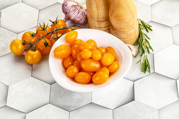 Wall Mural - Marinated natural yellow cherry tomato