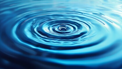 A delicate close-up of ripples on the water surface shows the blue beauty of intertwined light and shadow.