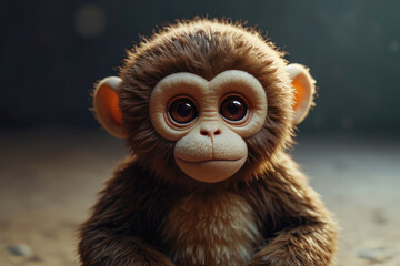 Wall Mural - cute small toy monkey