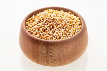 Canvas Print - Wooden bowl with amaranth pops - Amaranthus.