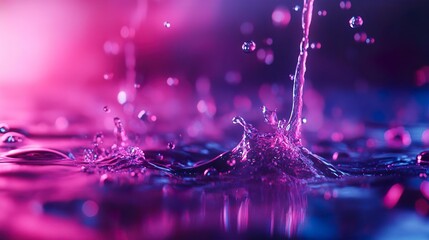 Wall Mural - Colorful water splash combining the beauty of purple and pink picture