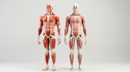 Wall Mural - muscular_system_anterior_labeled