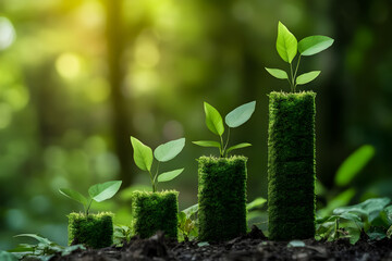 Ascending Bar Graph: CO2 Emission Growth, Highlights personal carbon emissions calculation importance, Promotes environmental awareness and action. 