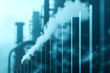 Ascending Bar Graph: CO2 Emission Growth, Highlights personal carbon emissions calculation importance, Promotes environmental awareness and action. 