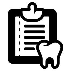 Poster - dental patient record on clipboard icon