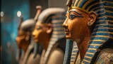 Reliefs of ancient Egyptian pharaohs in museums