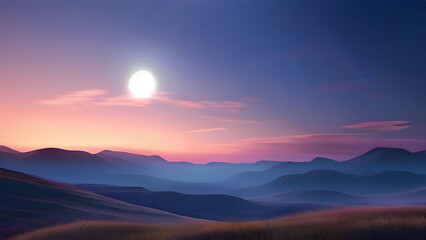 Poster - sunrise over mountains