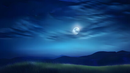 Wall Mural - full moon over the mountains