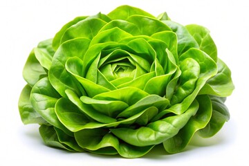 Wall Mural - green butter lettuce vegetable or salad isolated on white back ground