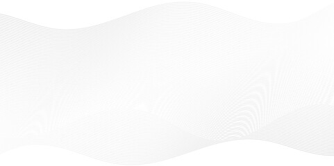 Abstract white blend digital wave lines and technology transparent background. Minimal carve wavy white and gray flowing wave lines and glowing moving lines. Futuristic sound wave lines background.