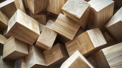 A Close-Up View of Interlocking Wooden Blocks