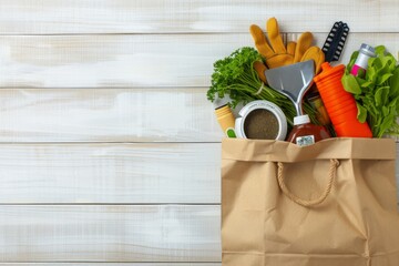 Gardening Supplies in a Paper Bag