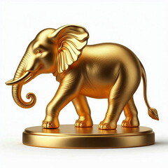 Sticker -  beautiful golden color elephant idol isolated on white background