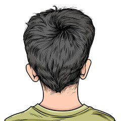 Wall Mural - Boy with his hairstyle view from back