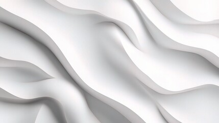 Canvas Print - White Abstract Waves: A minimalist and modern design featuring flowing white waves, perfect for backgrounds, textures, and artistic compositions. 