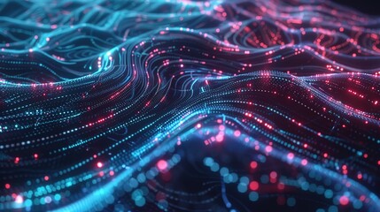 Wonderful abstract network technology background with flowing particles