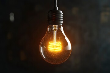 old classic light bulb in front of background - 3D Illustration with generative ai