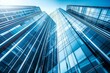 © 为轩 张 - Modern skyscraper with glass facade under a blue sky, featuring corporate architecture and steel structure in a vibrant cityscape with sunlight effects.