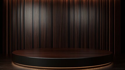 Wall Mural - Dark Wood Podium Stage 