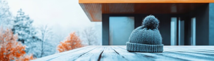 House with knitted hat 