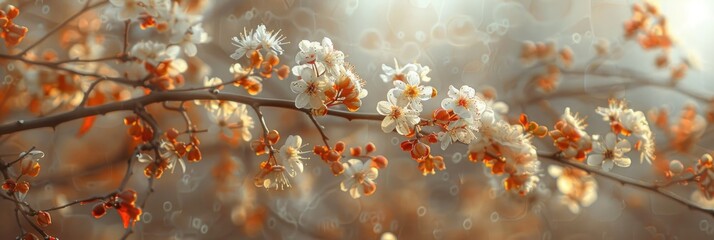 Poster - Autumn branches embellished with intricate blossoms