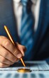© AI_Imaginator - Close-up of a businessman signing a document with a golden pen.