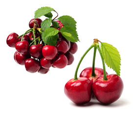 Sticker - Cherry isolated on white background