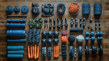 Gym Equipment Flatlay