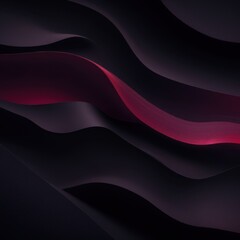 Wall Mural - Flowing abstract design with purple and black waves in digital art