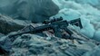 © QAISAR - AR 15 assault rifle on rock