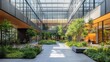 © Woranittha - Modern office with a rooftop garden, natural light, and open spaces, highlighting the use of biophilic design to enhance employee well-being