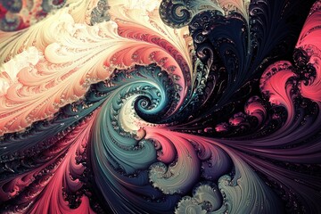 Wall Mural - A mesmerizing abstract swirl, showcasing intricate patterns and vibrant colors that evoke a sense of dynamic movement and harmony.