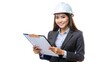 © nilawan - Confident Female Engineer Holding a Clipboard.