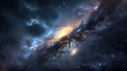Wall Mural - Stars of a planet and galaxy in a free space
