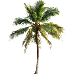 Wall Mural - PNG Green palm tree on white background