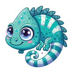 Wall Mural - cute chameleon vector illustration