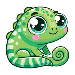 Wall Mural - cute chameleon vector illustration