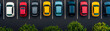 © Weerapat - Overhead view of a packed parking lot with colorful cars