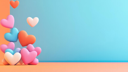 Wall Mural - Celebrate love with vibrant, colorful hearts This abstract background is perfect for your Valentines Day projects.