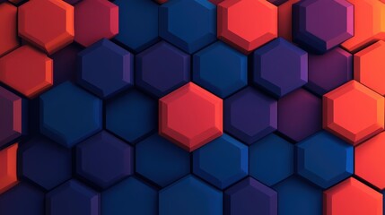 Wall Mural - Explore a vibrant, hexagon pattern with luminous accentsperfect for modern design inspiration and creative projects.