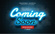 © Aglonemadesign - Coming soon blue neon glowing text effect editable