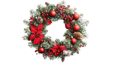 Wall Mural - christmas wreath transparent background