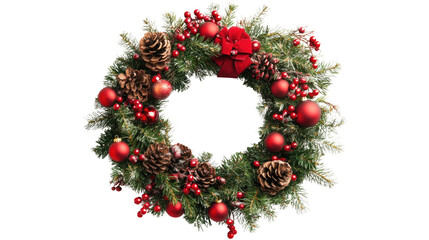 Wall Mural - christmas wreath transparent background