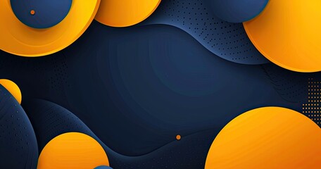 Wall Mural - abstract background vector design with yellow and dark blue gradient shapes, dynamic organic forms f