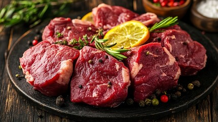 Canvas Print - Uncooked beef cut