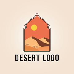 Wall Mural - barren desert or natural dune logo vector illustration design