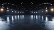 © Best_Seller - 360-degree full panorama of a black minimalistic studio environment with bright lights and reflections. 3D render illustration in HDRI HDR for virtual reality.
