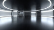 © Best_Seller - 360-degree full panorama of a black minimalistic studio environment with bright lights and reflections. 3D render illustration in HDRI HDR for virtual reality.